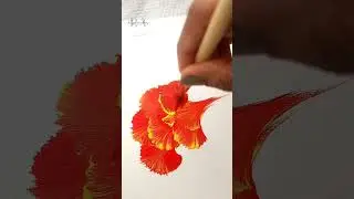 💫🔴 AMAZING Flower Painting Using ROUND BRUSH technique ✨️💫 