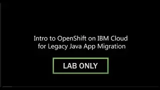 Introduction to Red Hat OpenShift on IBM Cloud for Legacy Java App Migration Demo Lab Only