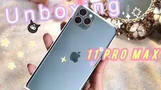 unboxing an iPhone 11 Pro Max in 2024 🖤 aesthetic (midnight green)256gb / Janny