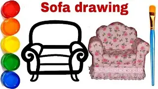 Sofa drawing, painting and coloring for kids and toddlers #sofa #sofachair #sofaset