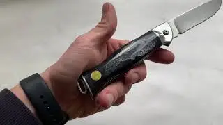 Складной нож черный ВОЛК, s390 70 HRC, скримшоу