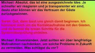 DTB Beruf C1 mündliche Prüfung Teil 3 Diskussion: falsche Buchungen beim Hotel