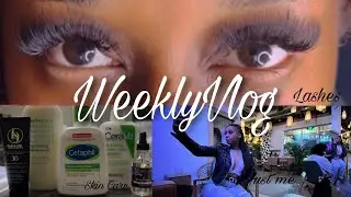 Vlog: Week IN MY LIFE ! Skin Routine, Lash Maintenance, Thrifting, Silk Press Clients.