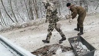 Настоящий зимний коп!! одним сигналом больше 100кг!!