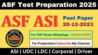 ASI Past Paper 2023 | ASF Test Preparation 2025 | ASF written Test Preparation