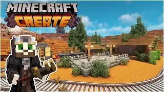 I built two TRAIN STATIONS in Minecraft Create Mod!