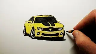 Как нарисовать машину Chevrolet Camaro | How to draw a car