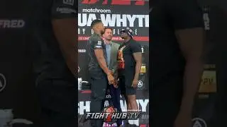 ANTHONY JOSHUA STEPS TO DILLIAN WHYTE IN REMATCH FACE OFF!
