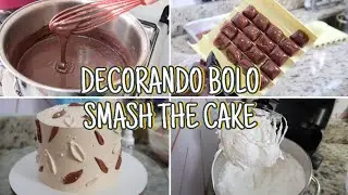 DECORANDO BOLO PARA SMASH THE CAKE (BOLO SEM RECHEIO 😲) + FINALIZANDO BRIGADEIROS💖| Letícia Borgheti