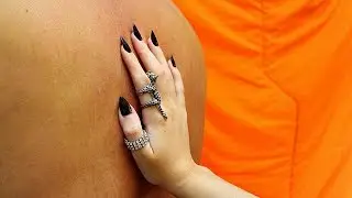 ASMR | My sharp black nails leaving marks on skin and scratching hard!