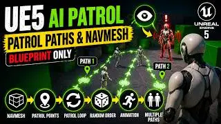 Unreal Engine 5 Enemy AI #2 – Patrol Paths, NavMesh & Animation Fix Blueprint Only