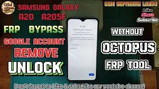 Samsung Galaxy A20 FRP Bypass|Samsung A20 Google Account Unlock|Octopus FRP Tool