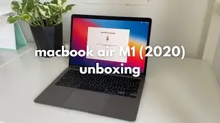 space grey macbook air m1 (2020) unboxing 💫