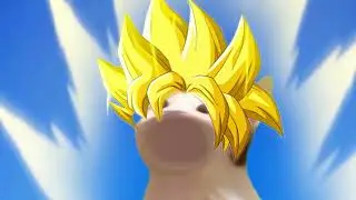 Cat goes super saiyan level 99