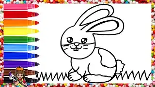 Drawing And Coloring A Cute Bunny 🐰🐇🥕🌈 Drawings For Kids