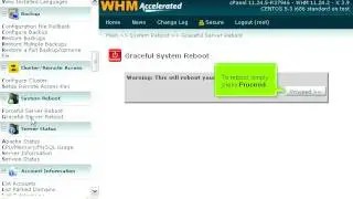 How to reboot your server using WHM