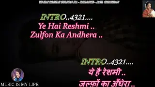 Ye Hai Reshmi Zulfon Ka Andhera Karaoke With Scrolling Lyrics Eng. & हिंदी
