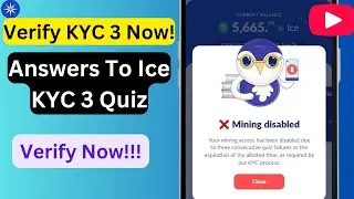 Ice Mining App Quiz KYC 3 Febuary | Ice Network KYC Step 3 Quiz || Mining Account Disabled  