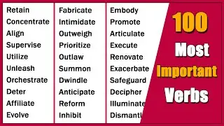 100 Most Important Verbs in English With Synonyms