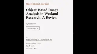Object-Based Image Analysis in Wetland Research: A Review | RTCL.TV