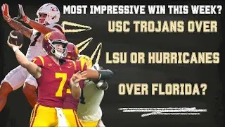 Most Impressive Win in CFB this week? Trojans or Hurricanes? | TD in Paradise