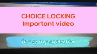 IPU ADMISSION NEXT STEP -CHOICE LOCKING - CHOICE FILLING IS DIFFERENT THAN CHOICE LOCKING 