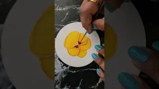 💫✨️AMAZING Yellow  🟡 PANSY Flower Painting On WOOD ACRYLIC Painting 