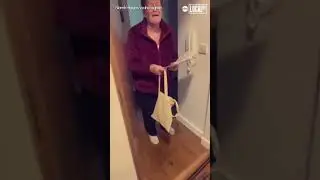 Little girl surprises neighbor