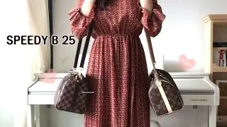 Louis Vuitton Speedy B 25 Damier Ebene VS Monogram,Comparison,Bandouliere