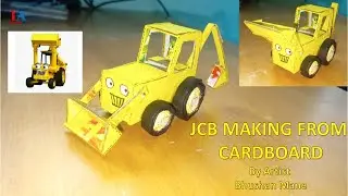 Origami JCB Making from cardboard (Scoop in Bob The Builder) by Artist Bhushan Mane