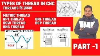 TYPES OF THREADS || THREAD TERMS || ANGLE OF THREADS || THREAD CHARTS ||