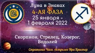 Четвертая фаза лунного месяца с 25 января по 1 февраля 2022. Скорпион, Стрелец, Козерог, Водолей