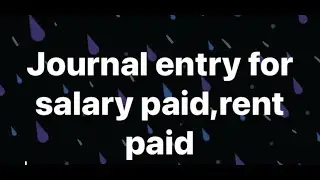 Journal Entry for Salary  & Rent Paid | Accounting | Tally Prime | Tutorial