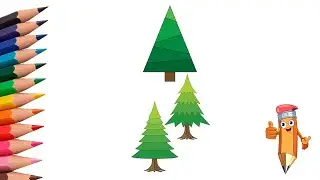 How to draw a Christmas tree easily