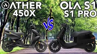 Ather 450X Vs Ola S1 | Ola S1 Pro | Full Detailed Comparison in Hindi | Battery | Speed | Range