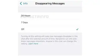 WhatsApp New Feature - WhatsApp Testing 24 Hours Option for Disappearing Messages 