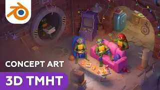 How to make a cozy illustration in blender? 2D to 3D Process