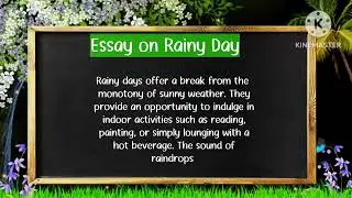 A Rainy Day// English Essay//Assam HSLC Exam // Previous Year// 2024