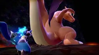 SSBU: GIANT GROWING COLOSSAL Charizard vs. Lucario, Pikachu, and Greninja.