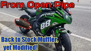 Kawasaki ninja 650 | Modified stock muffler instead of aftermarket pipe.