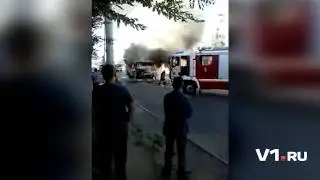 Сгорел автобус на Спартановке