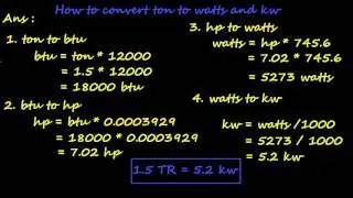 different way to calculate kilowatt /compute kw  / what is kilowatt / hp to kw