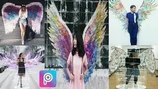 Como hacer 5 Fotos tipo Tumblr efecto wings con alas de Angeles desde picsart