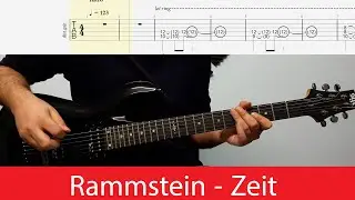 Rammstein - Zeit Guitar Riffs With Tabs(Drop D)(Shortened Piano Intro)