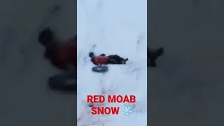 Man flies down sandy snow Moab hill #shorts #youtubeshorts #snow #editsthatslap #sand #snowman