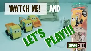 UNBOX Toy trucks with wooden rails (DS1)