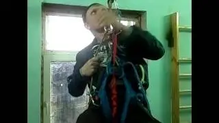 Подъем по веревке  жумар + восьмерка и страховка автоблоком на спуске
