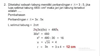 Soal dan Pembahasan Bangun Ruang Sisi Lengkung (Tabung)