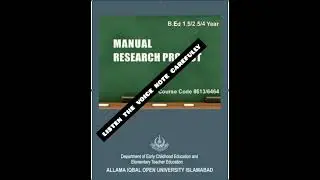 8613#Manual research project#Aiou#B.Ed#topic,subtopic theme#Comolete guideline