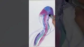 Drawing jellyfish.The idea of how to draw a watercolor jellyfish.🪼
